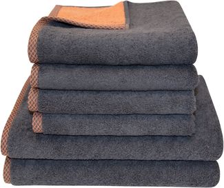 Dyckhoff Handtuch Set Golden Shades Rhomb, Walkfrottier (Set, 6-St), 4 Handtücher (50x100cm), 2 Duschtücher (70x140cm)