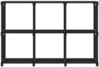 vidaXL Würfel-Regal 6 Fächer Schwarz 103x30x72,5 cm Stoff 322606