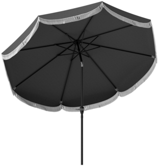 Outsunny Sonnenschirm Ø269 cm, UV 30+, achteckig, LxB: 269x269 cm, Gartensonnenschirm, Neigbarer Outdoor-Sonnenschirm, Sonnenschutz für Strand, Balkon, Garten, Dunkelgrau