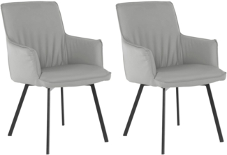 loft24 Armlehnstuhl Sonja (2er-Set), Bezug aus Kunstleder