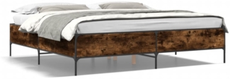 vidaXL Bettgestell Räuchereiche 200x200 cm Holzwerkstoff und Metall 3279779
