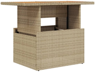 vidaXL Gartentisch Beige 100x55x73 cm Poly Rattan und Akazienholz 366065