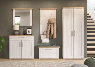 Home affaire Sitzbank COSENZA, TOPSELLER!, Breite 80 cm, 1 Klappe, 2 Einlegeböden, 2-farbig, in Landhausoptik, Bank, Schuhbank, Garderobenbank, Dielenbank