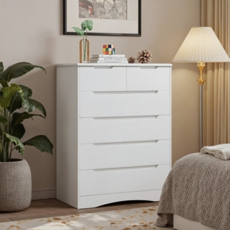 Bealife Kommode weiß, Kommode mit Schubladen, Schrank mit Schubladen, für Wohnzimmer