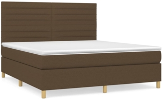 vidaXL Boxspringbett mit Matratze Dunkelbraun 180x200 cm Stoff 3142436