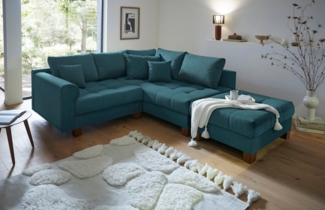 Home affaire Ecksofa Rice L-Form, B: 216 cm, Set, Set: Sofa & Hocker, mit 3 Zierkissen, Federkern