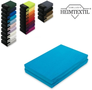 Doppelpack Jersey Spannbettlaken Premium Türkis 140 - 160 x 200 cm
