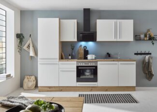 KOCHSTATION Küchenzeile KS-Florida mit 38mm starker Arbeitsplatte, Breite 280 cm, wahlweise mit E-Geräten, Soft-Close-Funktion