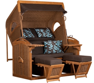 deVries Strandkorb "deVries PURE® MADURA XXL" PE tw. hyacinth Des. 469, Größe 145 x 85 x 180 cm