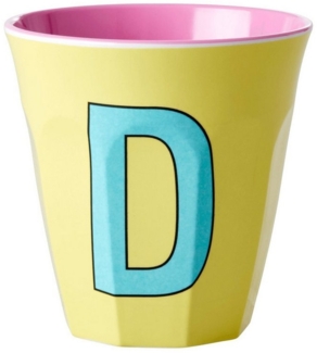 Rice Yellow Print Melamin Becher Buchstabe D