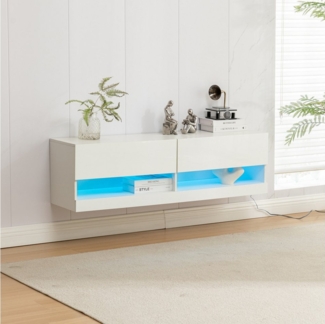 Thanaddo TV-Bank TV Lowboard mit LED Hängend Sideboard 140cm, Hochglanz Fernsehschrank, Breite 140cm