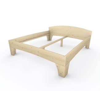 Holzbett (Fichte) "Rosi" 180 x 200 cm 48 cm mit Kopfteil Massivholzbett Bett