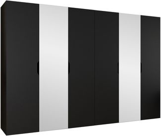 Kleiderschrank Midere 300 mit Frontspiegel (Farbe: Schwarz)