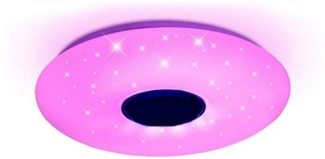 oyajia Deckenleuchte 36W RGB LED Deckenleuchte mit Bluetooth Lautsprecher, APP Dimmbare, LED fest integriert, RGB Farbwechsel (3000~6500K), Deckenlampe Dimmbar mit Fernbedienung oder APP,RGB Deckenleuchte
