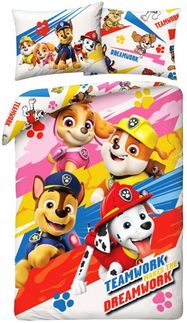 Paw Patrol Bettwäsche Set aus Baumwolle Bettdeckenbezug 140 × 200 cm mit 70 × 90 cm Kissenbezug