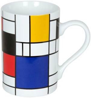 Könitz Becher Hommage to Mondrian - Small Fragments Becher, Kaffeebecher, Kaffeetasse, Kaffee Tasse, Teetasse, Porzellan, Bunt, 240 ml, 11 1 003 1907