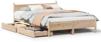 vidaXL Massivholzbett ohne Matratze 135x190 cm Kiefernholz 3309785