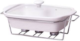 Speisewärmer aus Keramik 2 L Chafing Dish Buffet-Set Keramik-Chafer Buffetwärmer Warmhaltebehälter