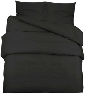 vidaXL Bettwäsche-Set Schwarz 200x200 cm Leichte Mikrofaser 135967