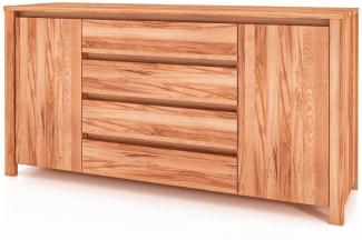 Kommode Tinci aus Kernbuche massiv 150x45x77 mit 2 Türen 4 Schubladen Holzbeinen