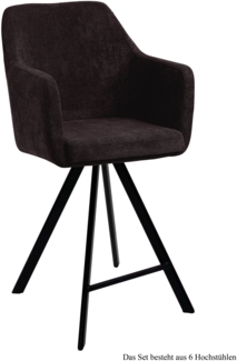 Thekenstuhl drehbar (6er-Set) Diamond 57 x 104 x 60 Schwarz/Espresso