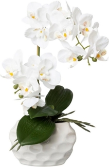 Kunstorchidee Deko-Orchidee Phalaenopsis im Keramiktopf Orchidee Phalenopsis, Creativ green, Höhe 33 cm