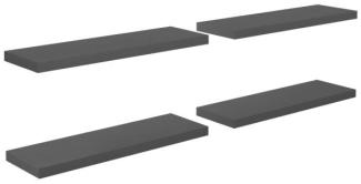 vidaXL Schweberegale 4 Stk. Hochglanz-Grau 80x23,5x3,8 cm MDF 323795