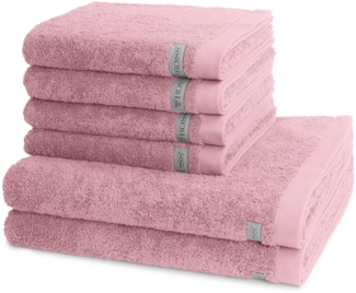 Ross Sinfonie 6 tlg. Frottier-Set - 4 X Handtuch (50 X 100cm), 2 X Duschtuch (70 X 140cm) - 500 g/m2 - Altrosa