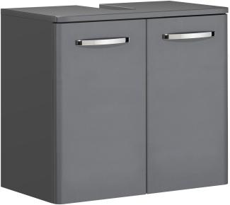 Waschbeckenunterschrank >Quickset 327< (BxHxT: 60x53x33 cm) Anthrazit Hochglanz