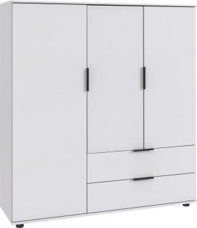 Wimex Wäscheschrank Easy Plus Kleiderschrank Garderobe 2 Schubladen, 81 oder 130cm breit in verschiedenen Farben, moderne Optik mit schwarzen Metallgriffen