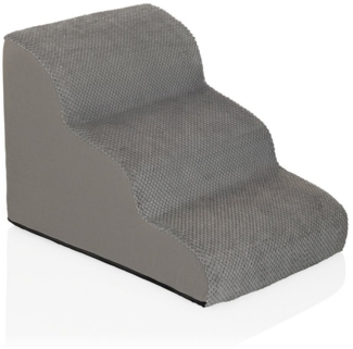 hjh LIVING Haustiertreppe Haustiertreppe PAWY STEP 3 Stoff, Hundetreppe mit 3 Stufen, Hundestufen Treppe mit waschbarem Stoffbezug