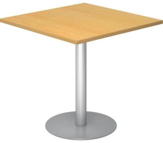 Besprechungstisch STF08 80x80cm Buche Gestellfarbe: Silber