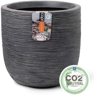Capi Blumentopf Waste Rib 43x41 cm Grau 442100