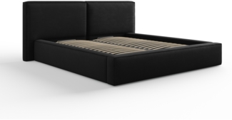 Micadoni Bett Jodie Strukturierter Stoff Schwarz 180x200
