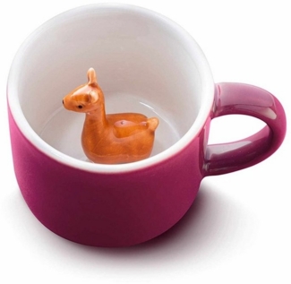 Donkey Products Tier Tasse Anna, Tasse mit Alpaka, Animal Mug, Porzellan, Lila, 150 ml, 210343