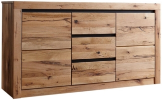Massivmoebel24 Sideboard (Sideboard Wild-/Zerreiche 155 x 45 x 85 natur geölt MONTREUX #127)