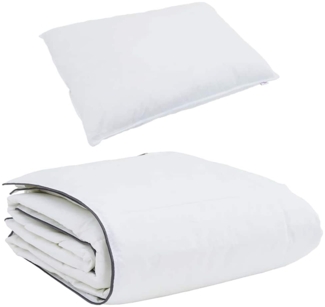 vidaXL Winterbettdecke mit Kissen 2 pcs Weiß Daunenfeder 3376197