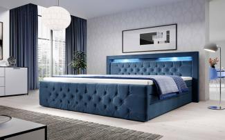 Boxspringbett Gloria 200x200 H2 Blau