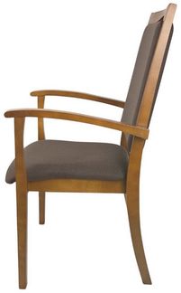 einrichtungsdesign24 Armlehnstuhl Alexander Hochlehner Rustikal - Senioren und Pflegestuhl mit Armlehne, komfortabel gepolstert