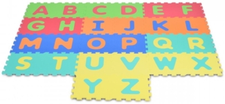 Moni Puzzle Spielmatte 26 teilig Alphabet Puzzleteppich Teilegröße 32 x 32 cm bunt