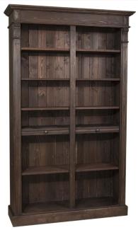 Casa Padrino Landhausstil Bücherschrank Dunkelbraun 119 x 39 x H. 197 cm - Landhausstil Wohnzimmer Regalschrank