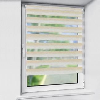 Doppelrollo rollos für Fenster ohne Bohren 130cm, OUBO, Lichtschutz, freihängend, mit Klemmträger, Klemmfix, livhtdurchlässig und verdunkelnd