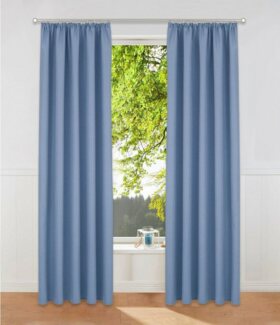 Home affaire Vorhang Parry, Kräuselband (2 St), blickdicht, Polyester, 2-er Set, blickdicht, monochrom, basic, einfarbig, Bestseller