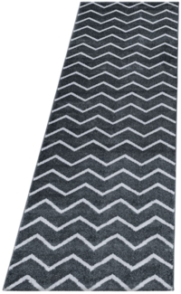 Kurzflor Teppich Roberto Läufer - 80x250 cm - Grau