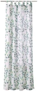 Joyswahl Gardine Florales, Schlaufe (1 St), halbtransparent, Mori-Stil, Leinenoptik, Dekoschals