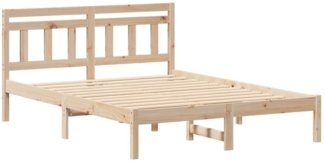 vidaXL Bettgestell mit Kopfteil Braun Massivholz Kiefer 872380