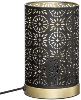 Tischleuchte mit durchbrochenem Schirm GYPSY, Ø 13 cm, schwarz-golden