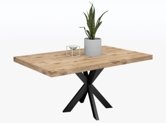 Esstisch Elgin 1 210-310x80x100 Holzwerkstoff Schwarz/Viking Oak