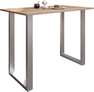 VCM Bartisch Xona 920154 Silber / Sonoma-Eiche H. 102 x B. 140 x T. 80 cm