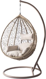 Hängekorb mit Gestel Floressa (Farbe: Beige / Kissen: Beige)